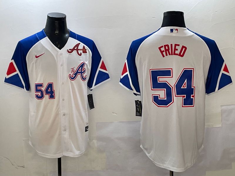 Men Atlanta Braves #54 Fried White City Edition 2025 Nike MLB Jersey style 2